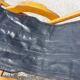 Old deckchair deck chair in wood and black leather - 40s