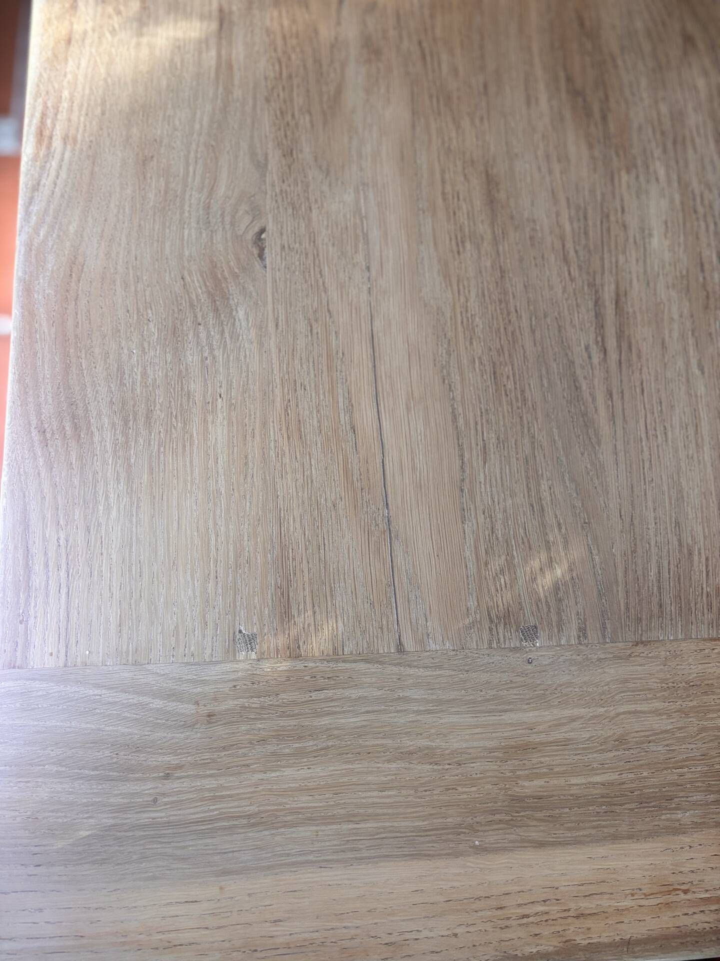 Large Restored Solid Oak Dining Table – Whitewashed Finish