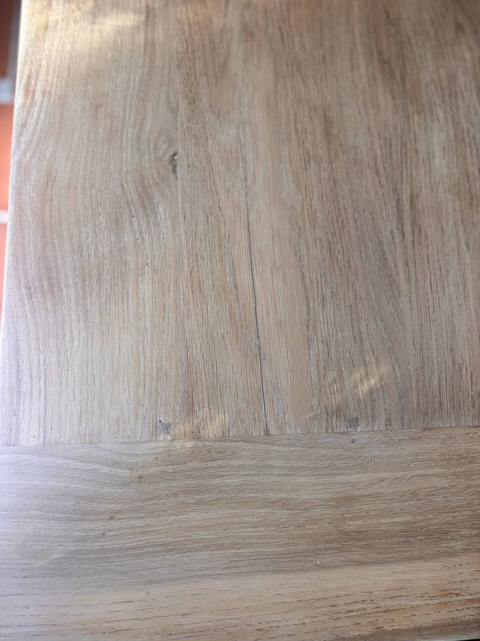 Large Restored Solid Oak Dining Table – Whitewashed Finish