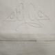 Old embroidered monogram EC métis sheet 300 x 200 cm Art Deco