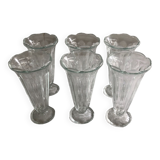 6 Vintage Italy Fidenza Glass Ice Cream Cups