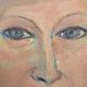 Canvas signed portrait "woman with straw hat"