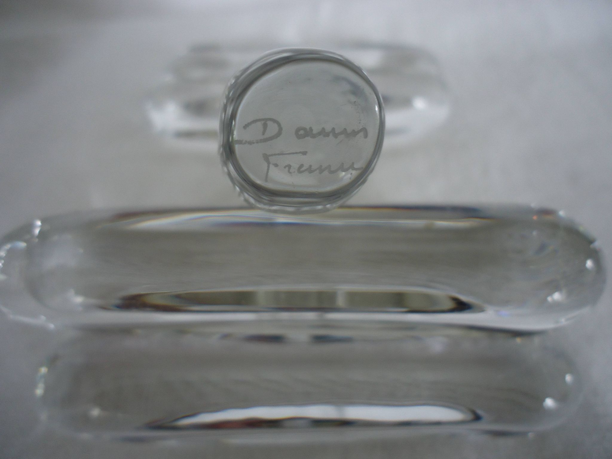 Set of six crystal knife rests, signed DAUM