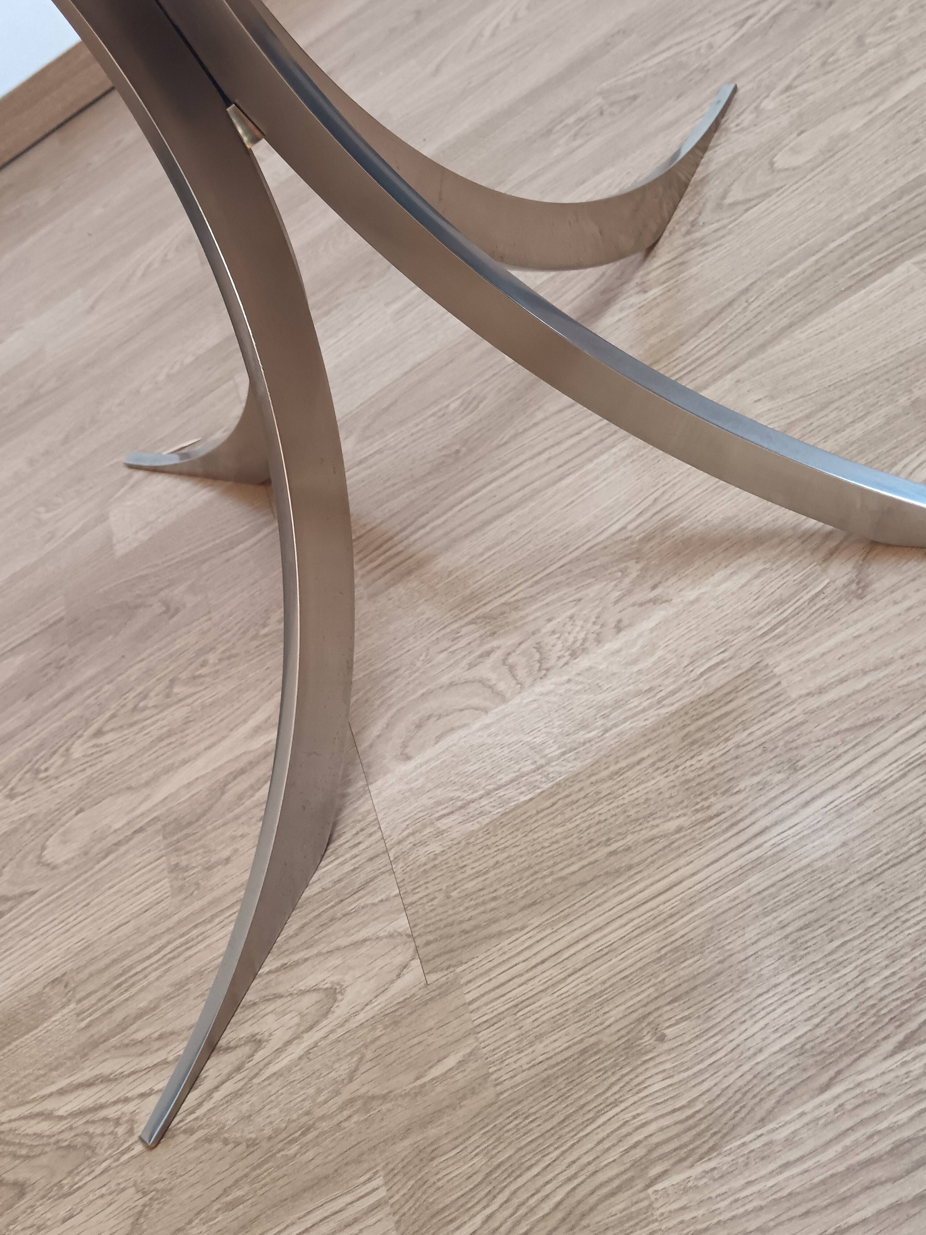 Rare 1970s round glass table