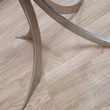 Rare 1970s round glass table