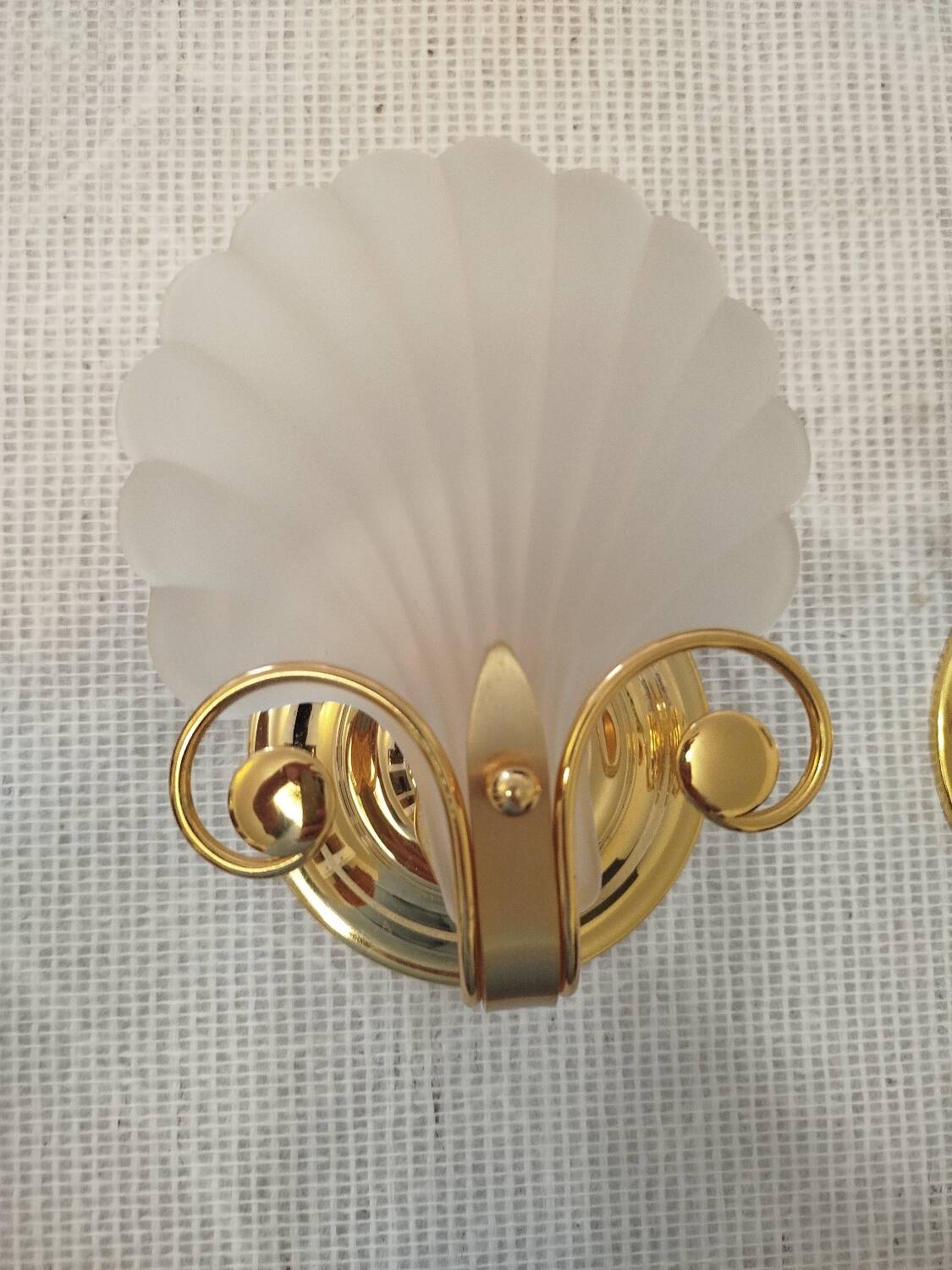 Paire d'appliques murales coquillage Hollywood Regency Italie