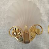Paire d'appliques murales coquillage Hollywood Regency Italie