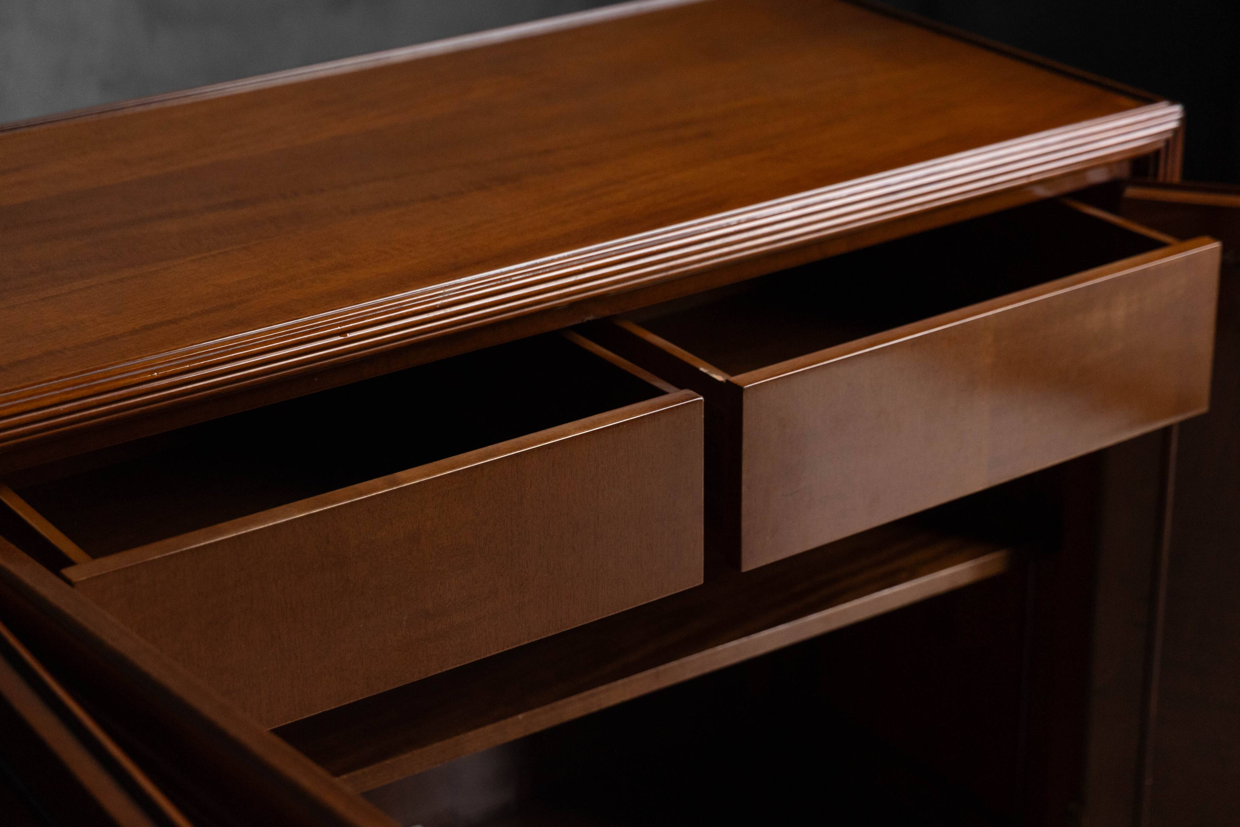 Architectural modernist sideboard, France, mid-20th century