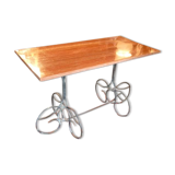 Wrought iron and marble console table