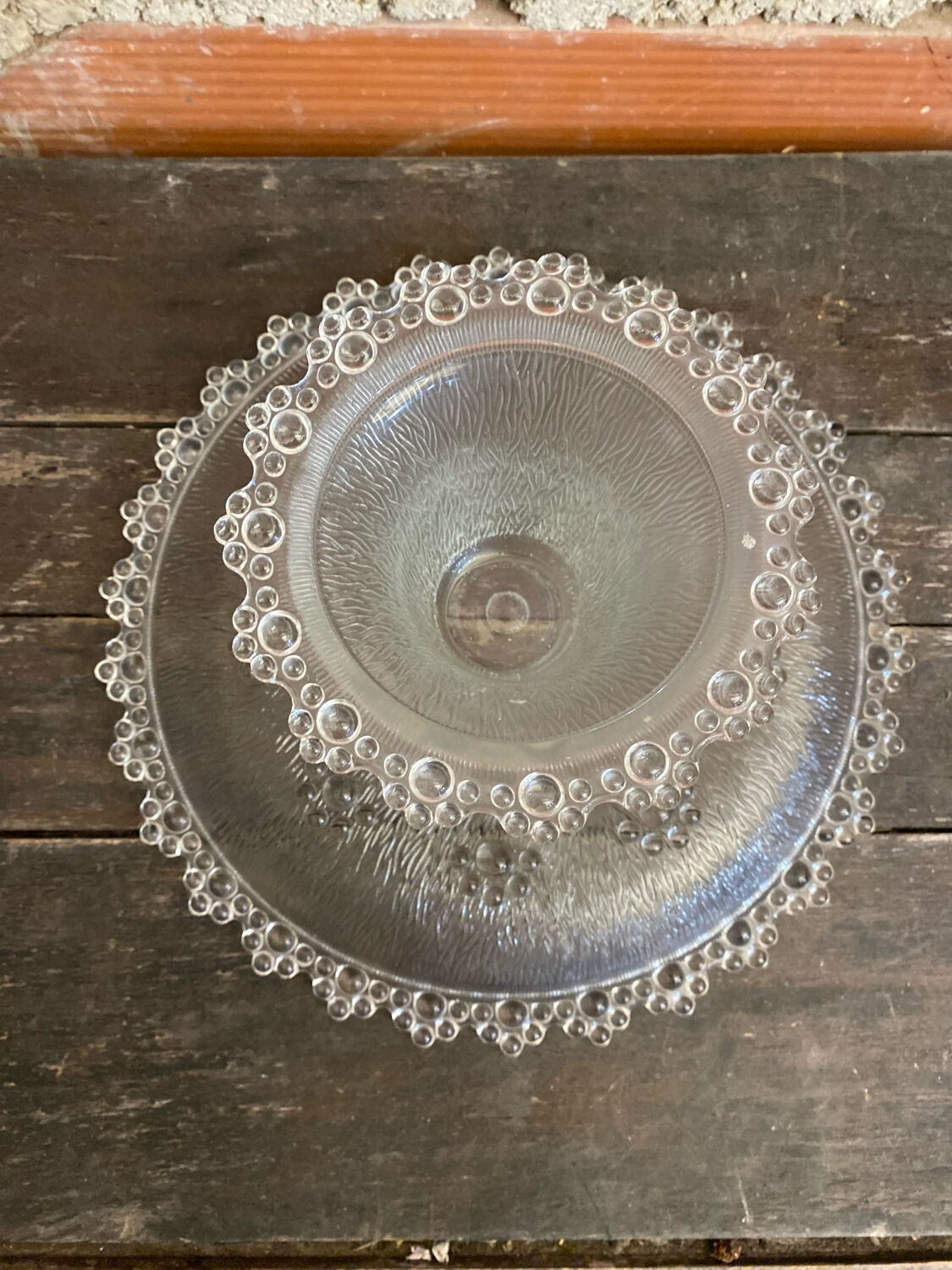 MASSERINI BAROCCO Fruit Bowl Molded Glass Vintage Beaded Row #D