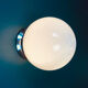 Globe in opaline wall lamp or ceiling lamp vintage diameter 20 cm and stainless steel base old school design
