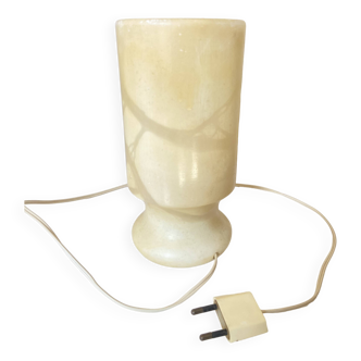Small Vintage Table Lamp in White Alabaster