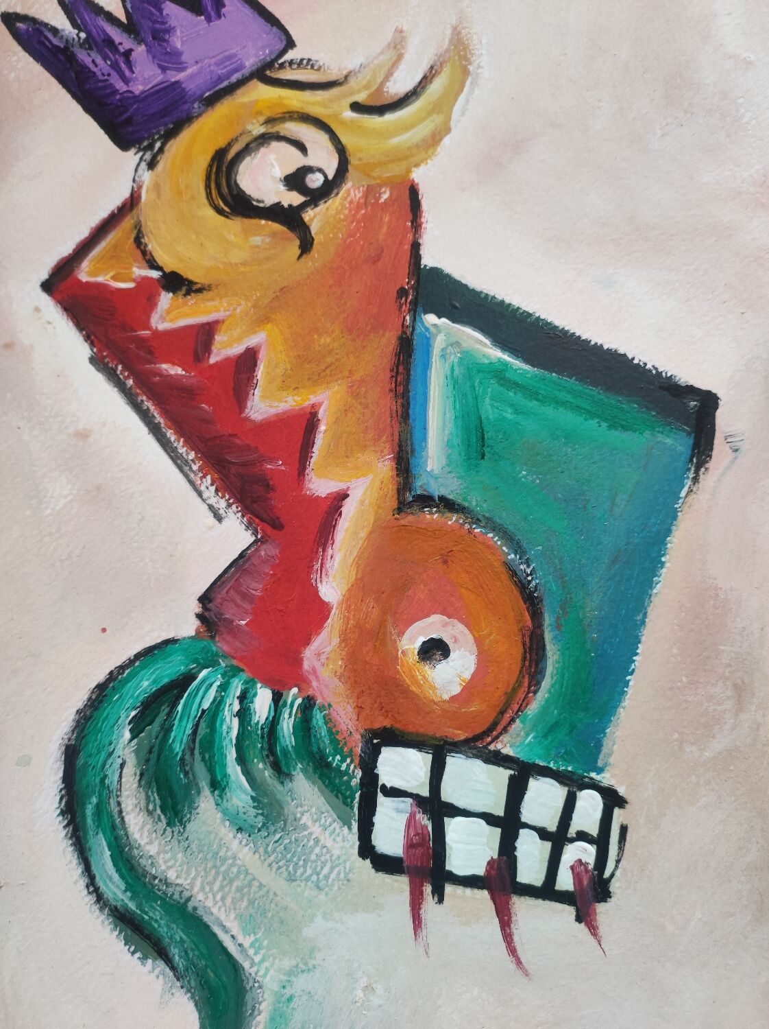 Expressionist acrylic painting