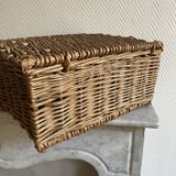 Old wicker suitcase