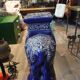 Blue Asian elephant in porcelain