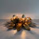 Three-arm flush lamp, brass, Design/One, 1960s, Germany
