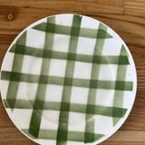 Assiettes à dessert vertes, modèle Nappe par Moulin des Loups