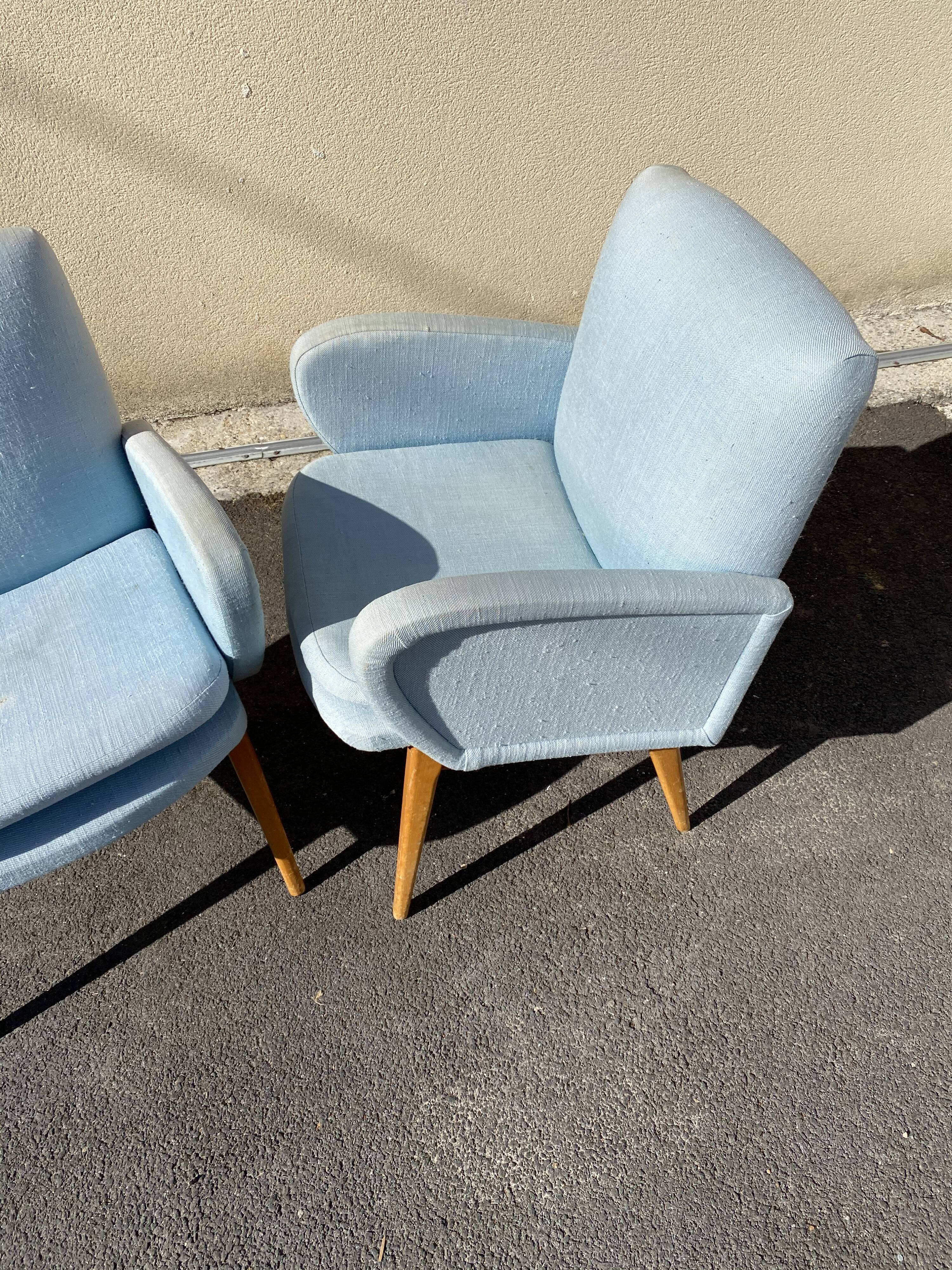 Pair of compass foot chairs