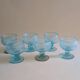 Ensemble de 6 coupelles en verre bullé bleu