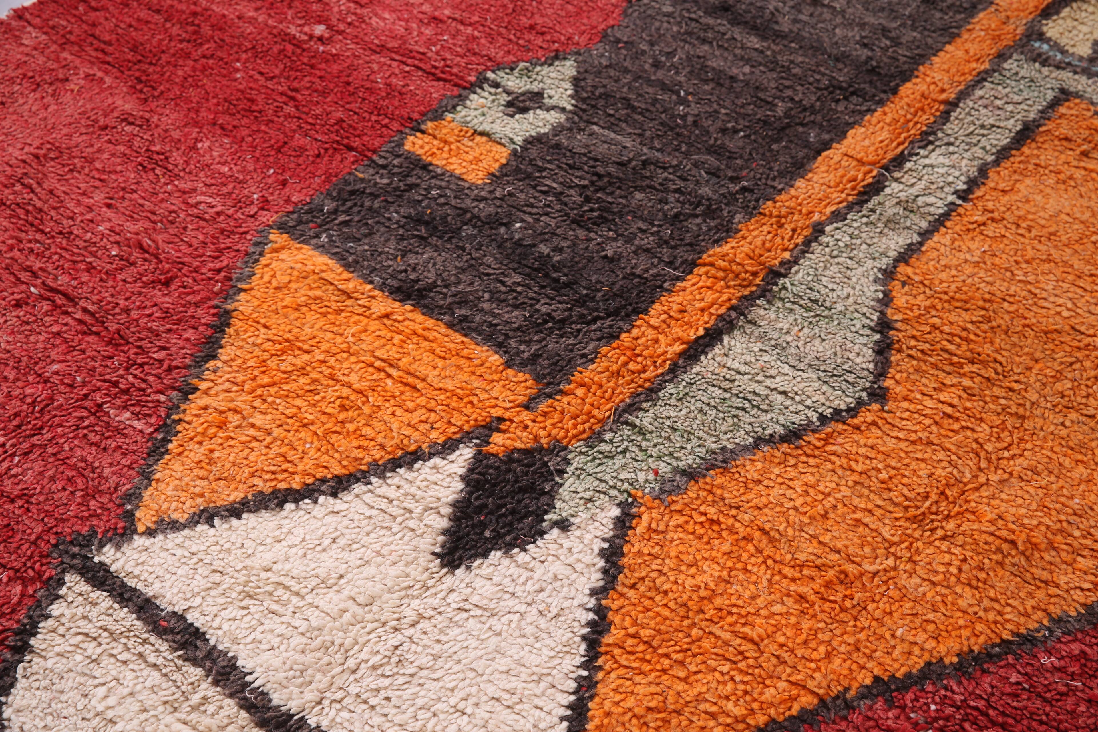 Abstract Vintage Moroccan Rug 238 x 334 - Berber Wool Rug - Handmade Rug