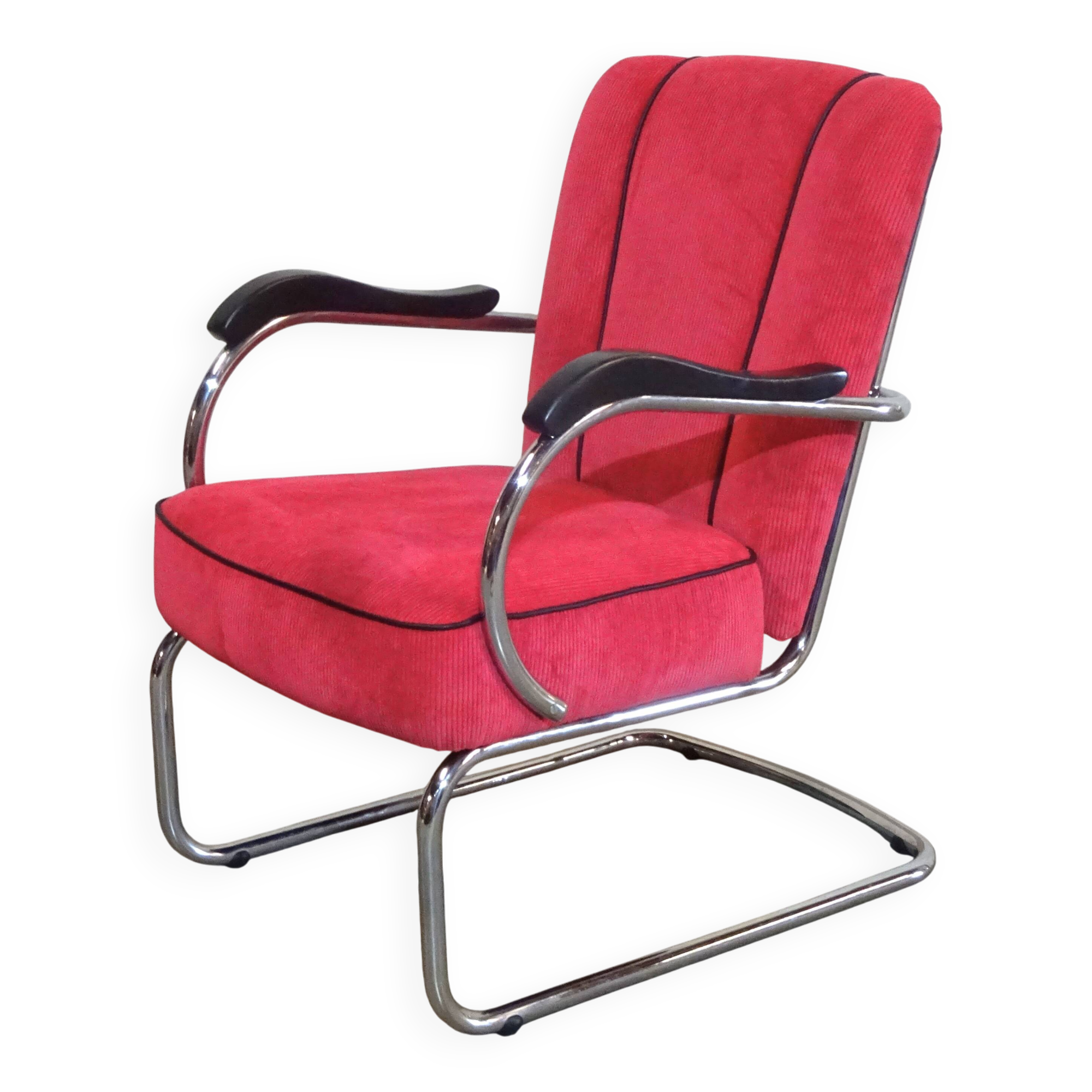 Vintage Bauhaus Style Tubular Easy Chairs from Kovona NP, 1950, Set of 2