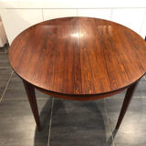 Scandinavian extendable rosewood round table, 1960s