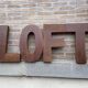 LOFT sign in vintage metal letters