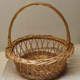 Varnished wicker basket