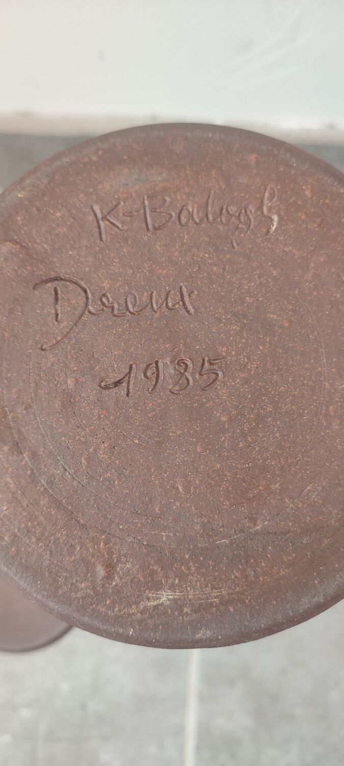 Ceramic workshop service in stoneware signed by karoly balogh.
