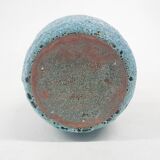 Blue ceramic fat lava vase. Attributed to Pieter Groeneveldt. Not marked.