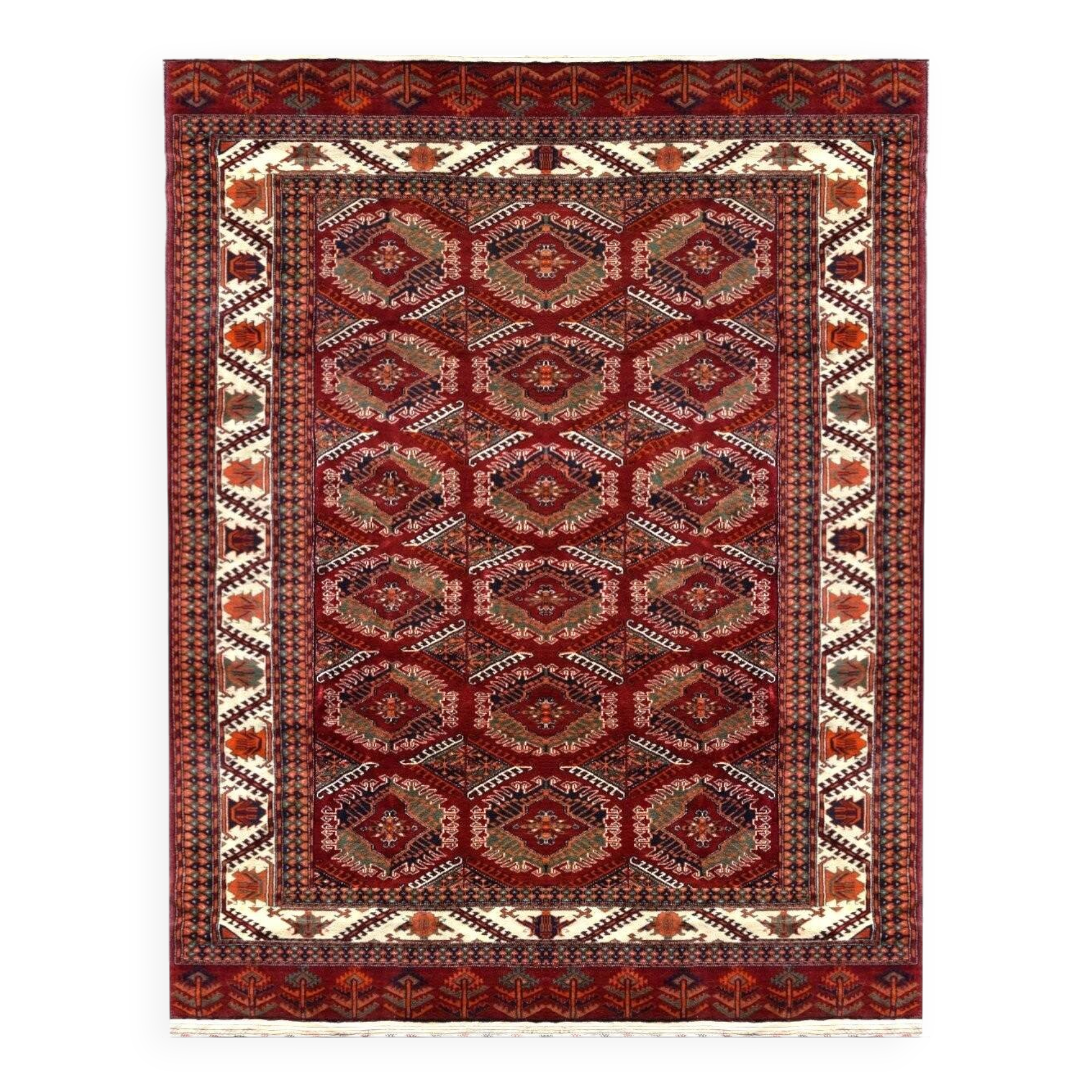 Turkmen Kizil-ayak Bukhara Rug: 2.65 X 1.85 - Handmade