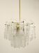 Frosted glass and brass chandelier by Kinkeldey, Germany, 1960s.