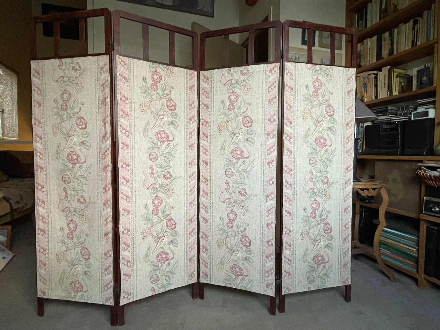 Wooden screen with canvas - Art Deco