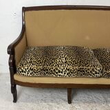 Louis Philippe bench in Leopard fabric