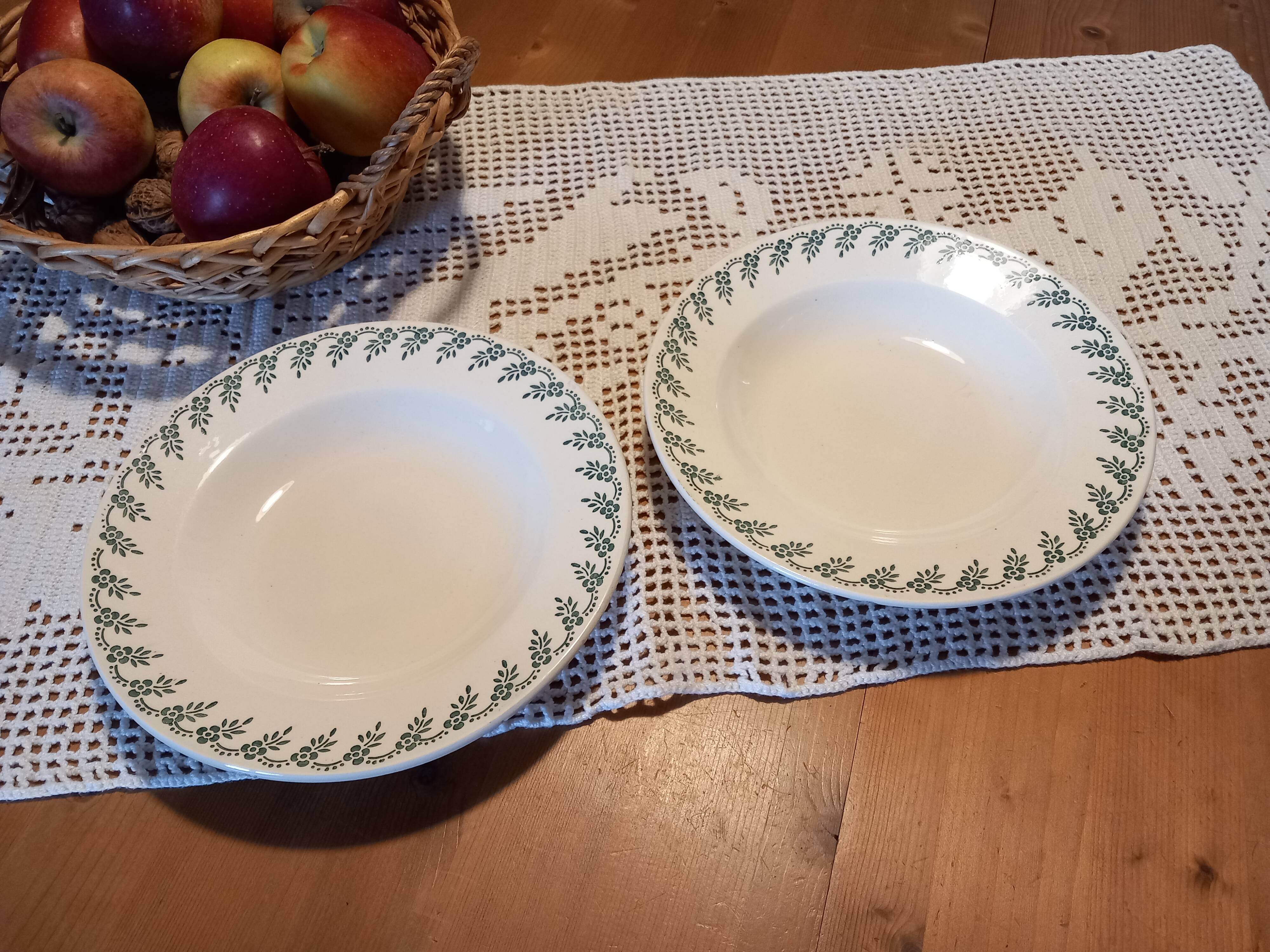 Set of 2 deep plates Terre de fer Choisy le Roi model 1212