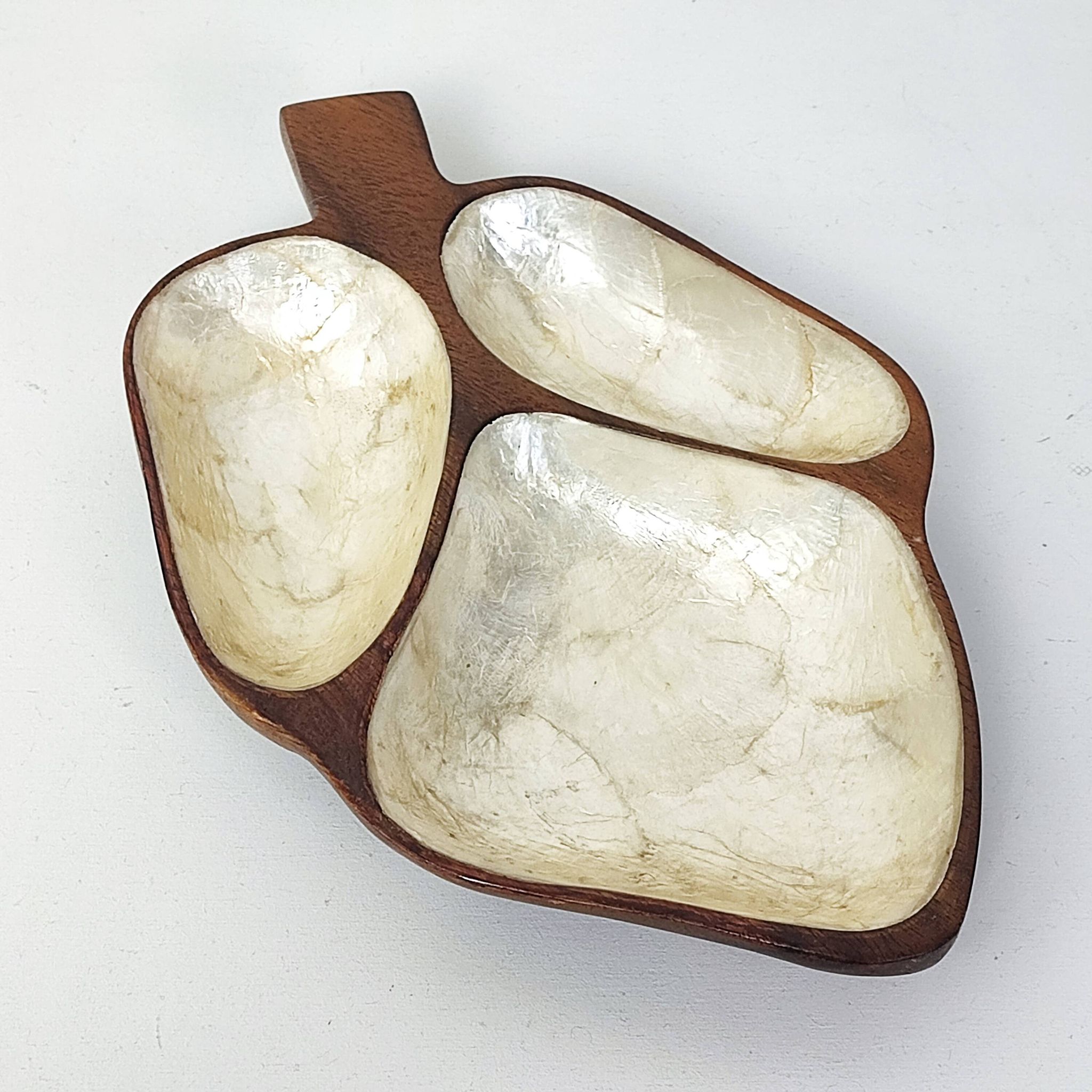 Set of 2 wood and mother-of-pearl storage compartments