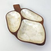 Set of 2 wood and mother-of-pearl storage compartments