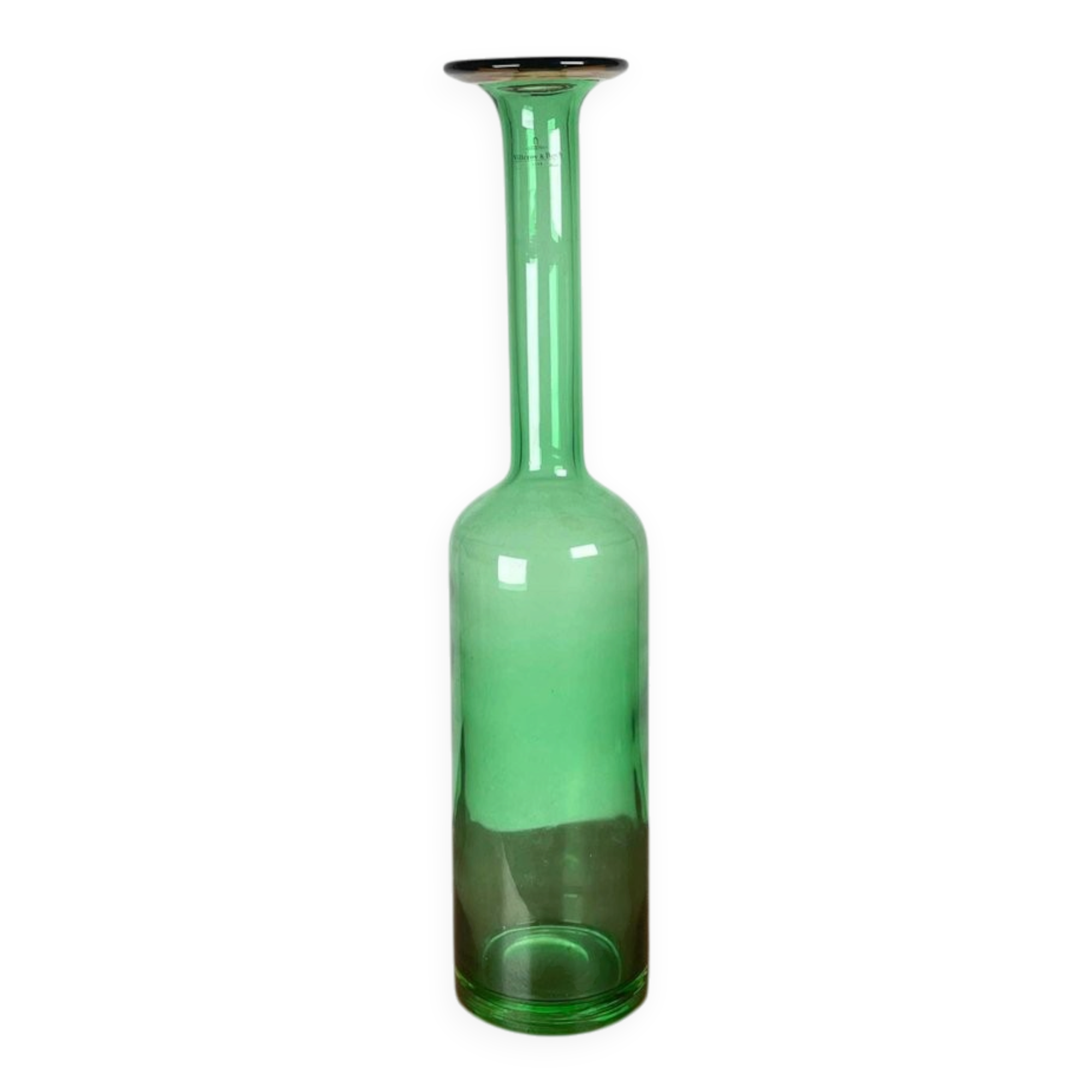 Grand vase en verre allemand vintage de Villeroy & Boch