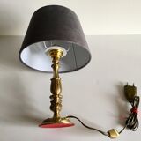 Solid brass and velvet lamp