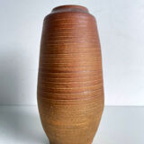 Vintage Teracotta Vase with textured surface, Wabi Sabi, Studio Pottery, Marked