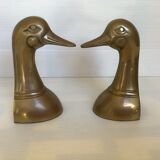 Brass bird, geese and duck bookends