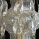 Large chandelier with glass and gilded brass pendants – 10 arms – 80 cm