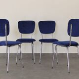 4 chairs 1960 formica velvet blue