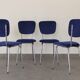 4 chairs 1960 formica velvet blue
