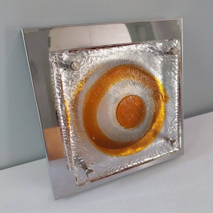 Pair of Italian Mazzega glass wall lights