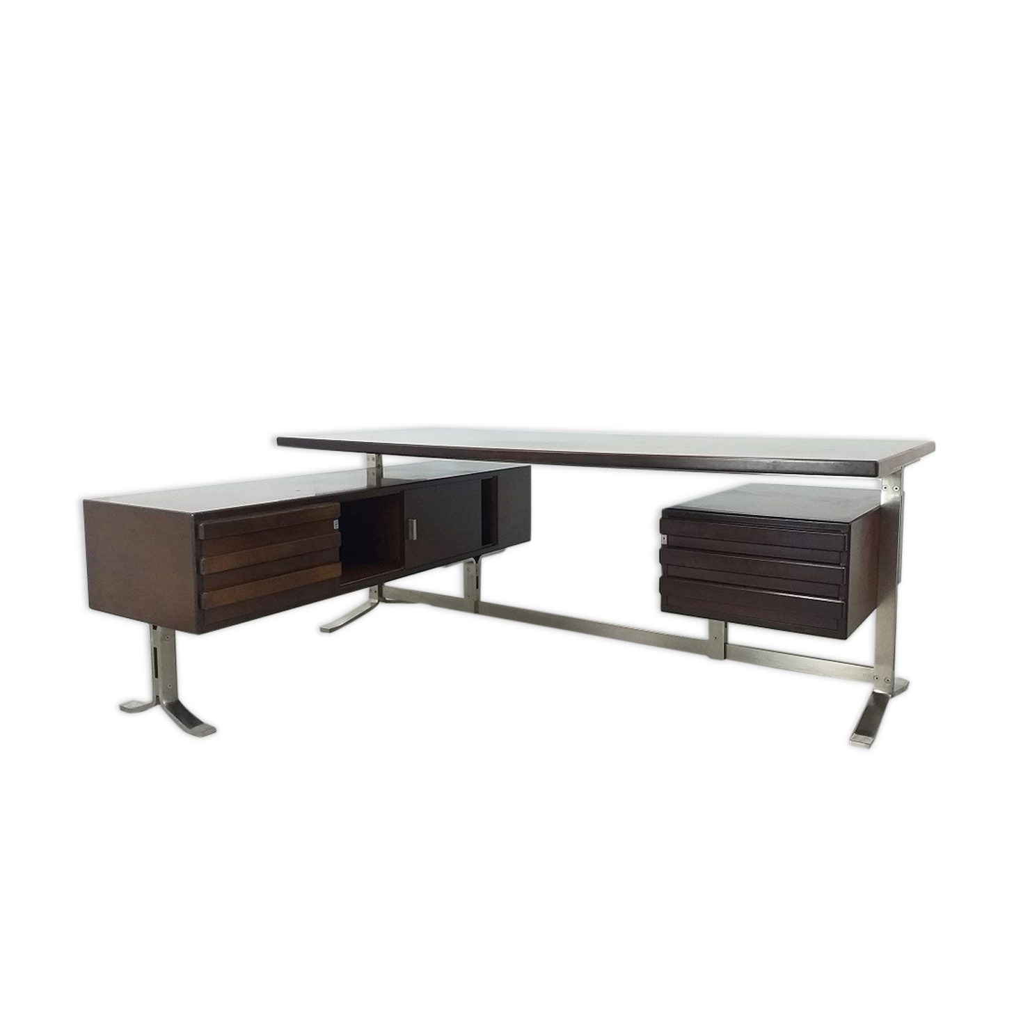 Bureau d'angle design Gianni Moscatelli palissandre années 70 vintage