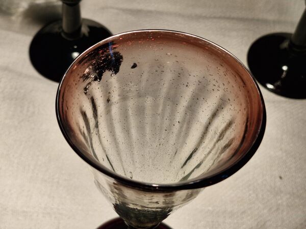 Vintage 8 Verres soufflés, bullés  Biot  - Vin & Eau