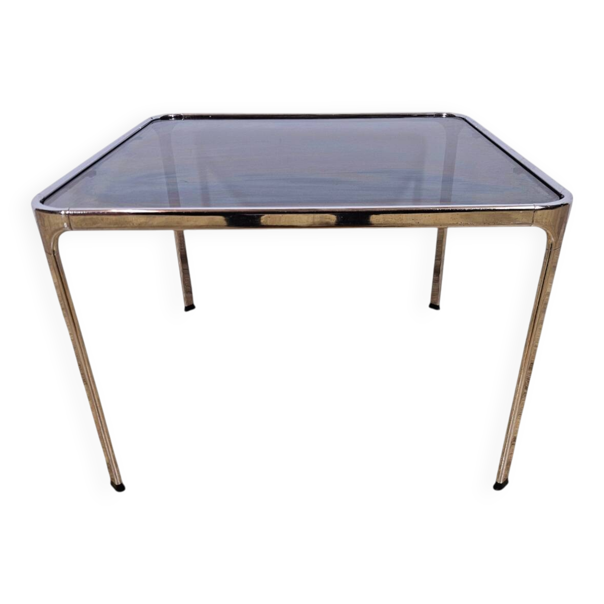 Mid-Century Modern Coffee Table – Chrome and Smoked Glass, Italy, 1970s.