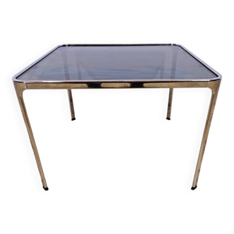 Mid-Century Modern Coffee Table – Chrome and Smoked Glass, Italy, 1970s.