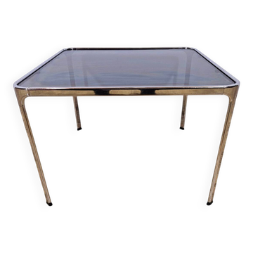 Mid-Century Modern Coffee Table – Chrome and Smoked Glass, Italy, 1970s.